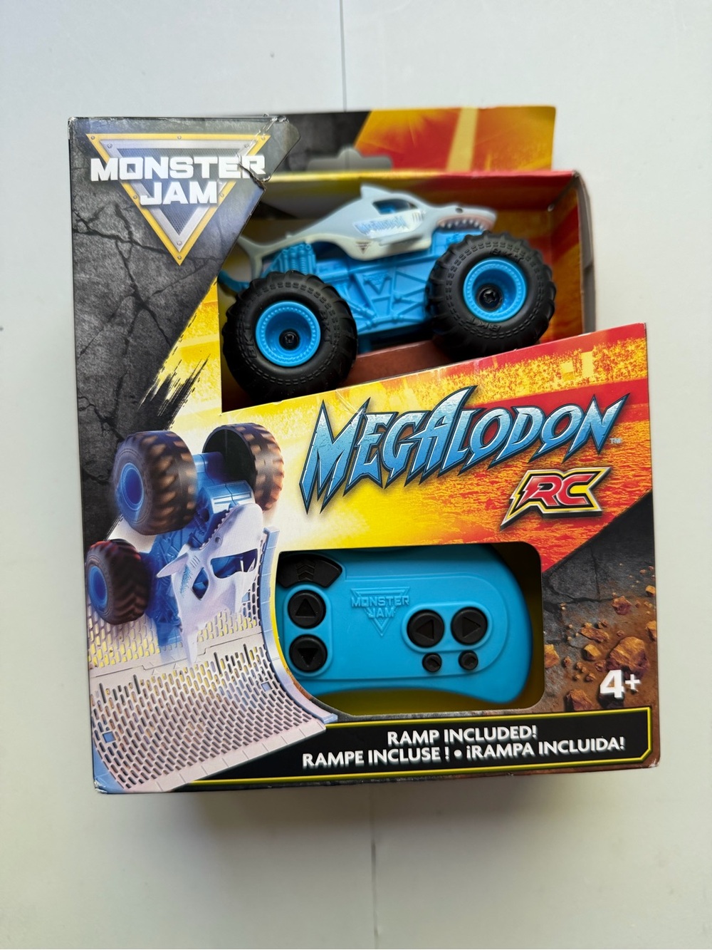 Monster Jam Megalodon Remote Control Monster Truck with Ramp 1:64 Scale